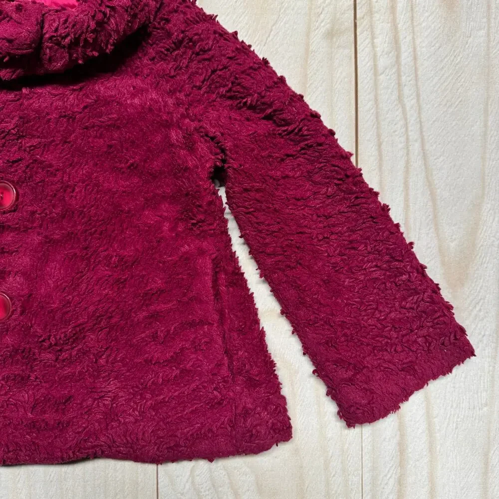 Patagonia Kids Girls Pelage Size XS 5-6 Faux Fur Fleece Jacket Magenta